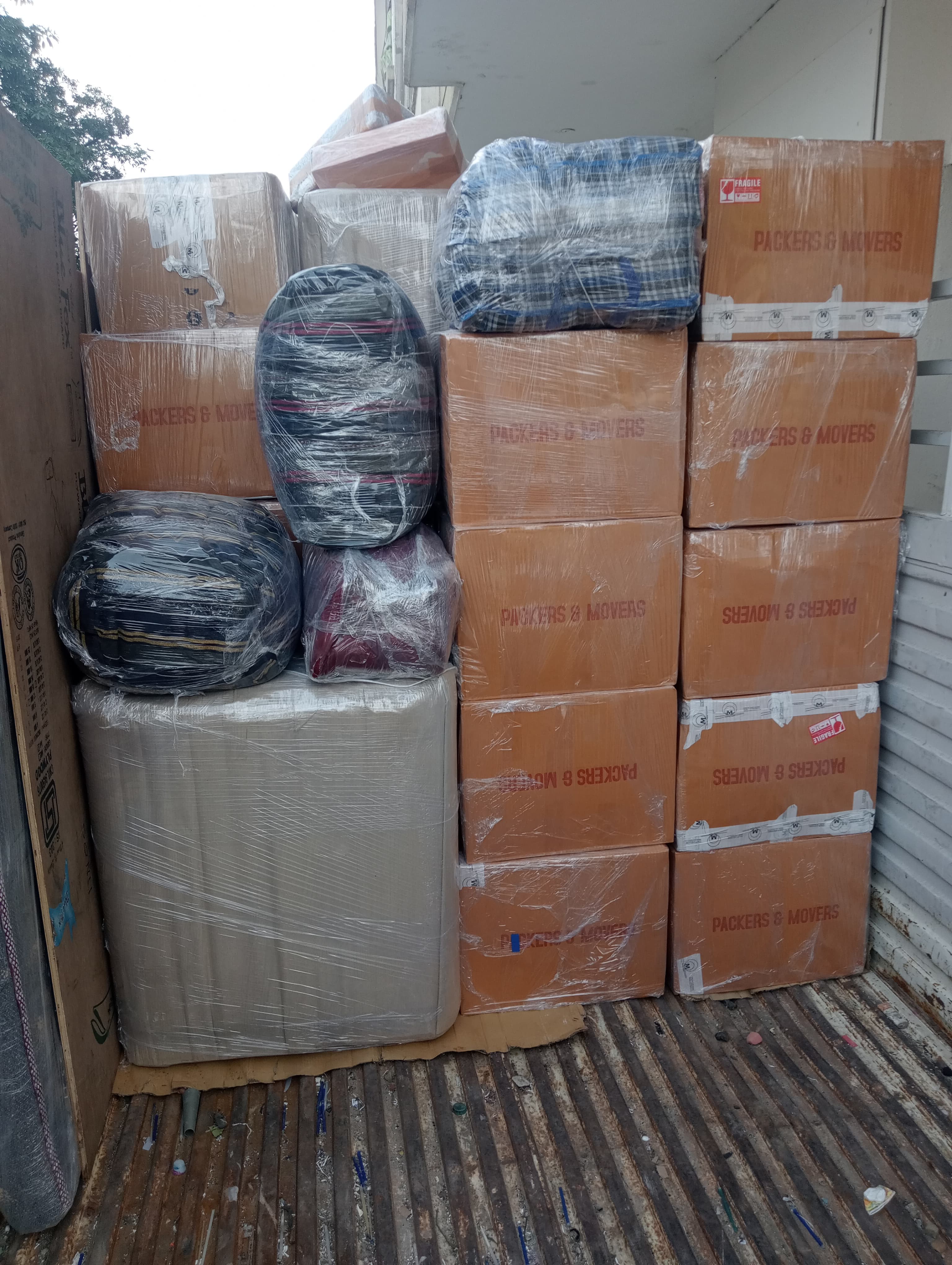Unloading a piano at a new residence